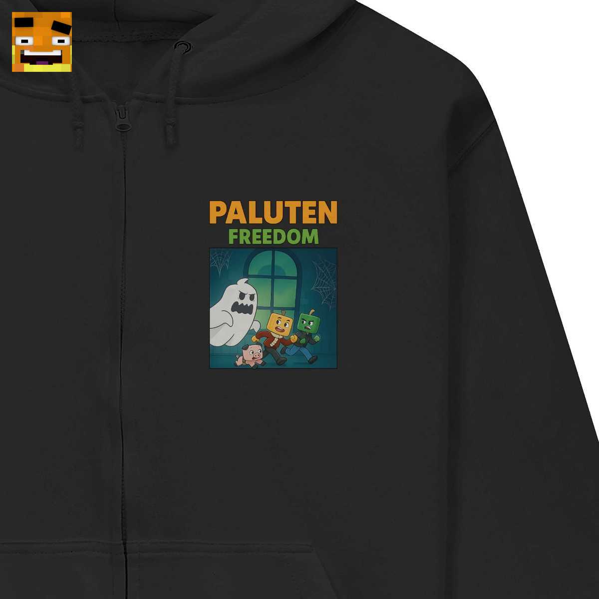 Paluten Merch: Kürbis-Gamer auf gruseliger Geisterjagd im Spukhaus - Offizielles Gamer T-Shirt - Image 2