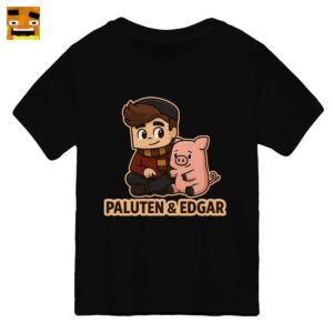 Paluten Merch: Süßer Chibi Gamer und sein Schweinchen Freund - Chibi Cartoon T-Shirt
