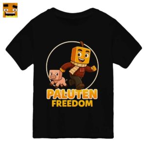 Paluten Merch: Kürbis-Kopf Gamer und sein Schweinchen Freund im Abenteuer - Offizielles Freedom Gaming T-Shirt