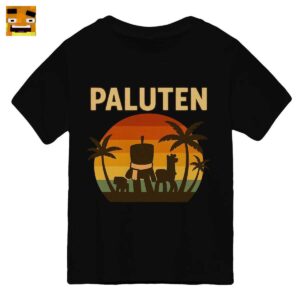 Paluten Merch: Kürbis Kopf Gamer Vintage Sonnenuntergang am Strand - Retro 80er Design
