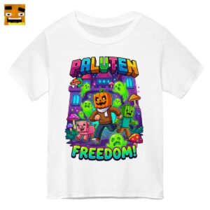 Paluten Merch: Kürbis Gamer Freiheit Flucht aus dem Spukschloss - Cartoon Gaming T-Shirt