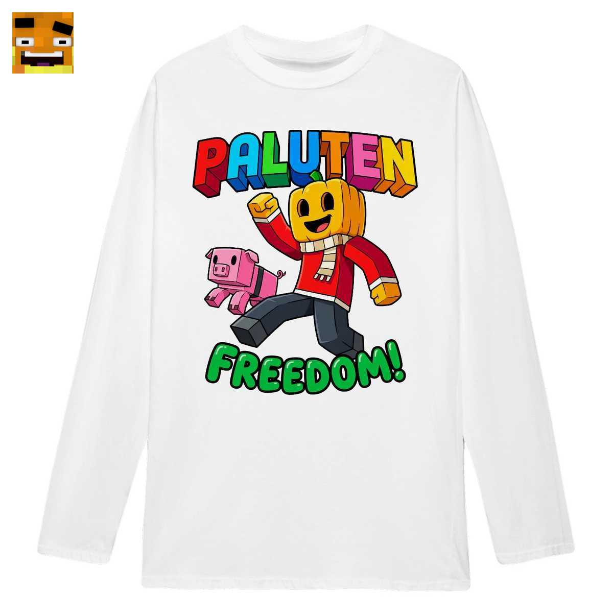 Paluten Merch: Kürbiskopf Gamer & Schweinchen Freund Freiheit Abenteuer - Gaming Abenteuer T-Shirt - Image 3