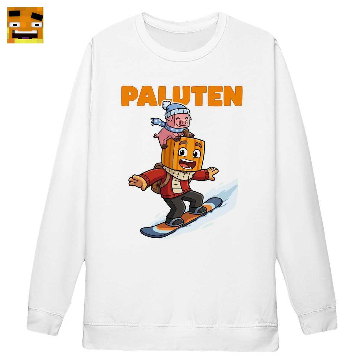 Paluten Merch: Kürbis-Gamer & Schweinchen beim Snowboarden - Offizielles Winter Design - Image 3