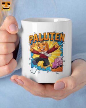 Paluten Merch: Kürbis Gamer Tasse mit Pixel-Schwein Edgar | Offizieller Fanartikel