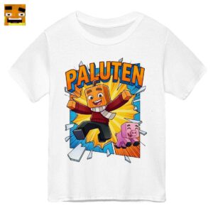 Paluten Merch: Kürbis Gamer Held und sein Pixel-Schwein - Comic Fan-Shirt