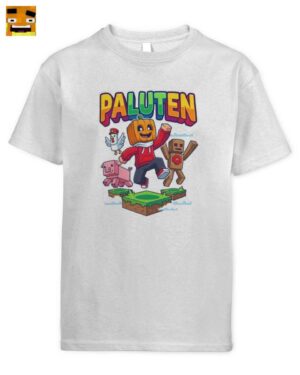 Paluten Kürbiskopf Blockwelt Kinder T-Shirt | Offizielles Fan-Merch