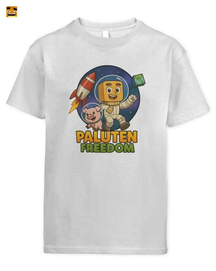 Paluten Cute Block Gamer & Pig Astronaut Space Advent T-Shirt