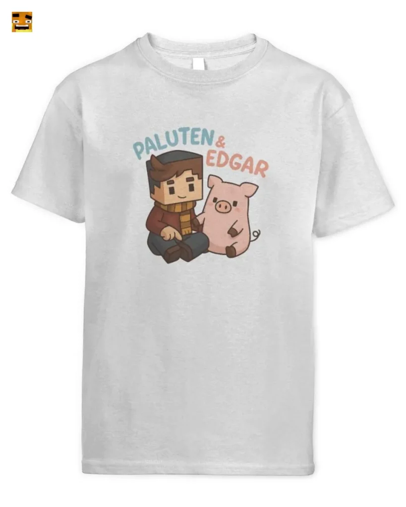 Paluten Cute Pixel Gamer and Piggy Companion Fan Art T-Shirt