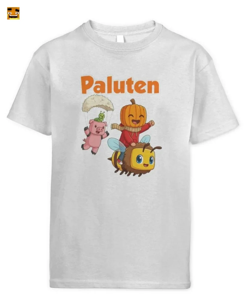 Paluten Flugabenteuer mit Kürbis Gamer und Schweinche T-Shirt