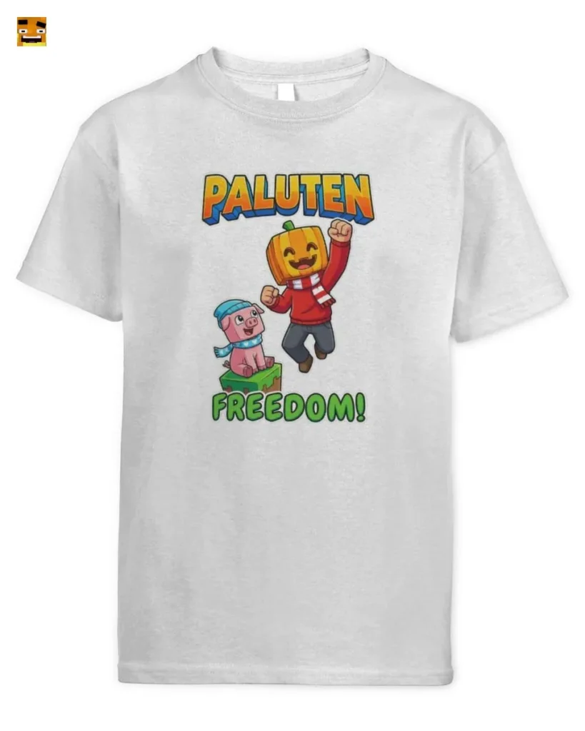 Paluten Freiheit! Kürbiskopf Gamer & Schweinchen Freu T-Shirt