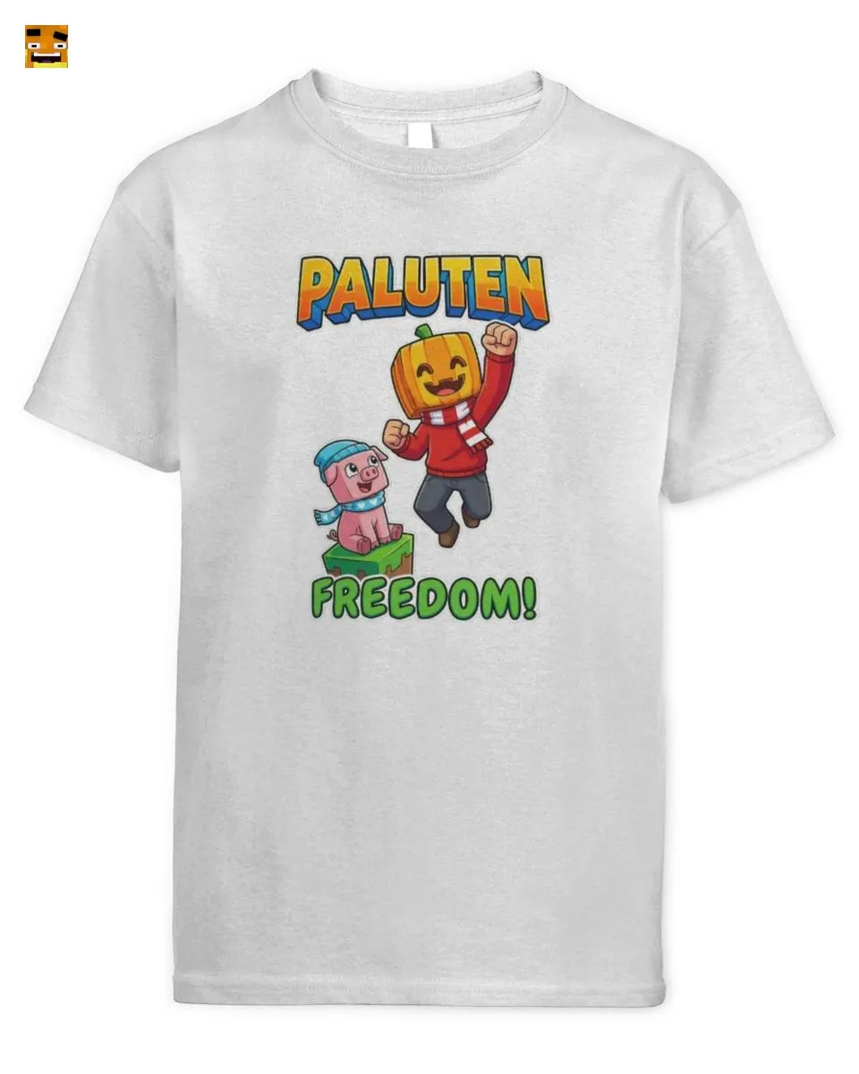 Paluten Freiheit! Kürbiskopf Gamer & Schweinchen Freu T-Shirt