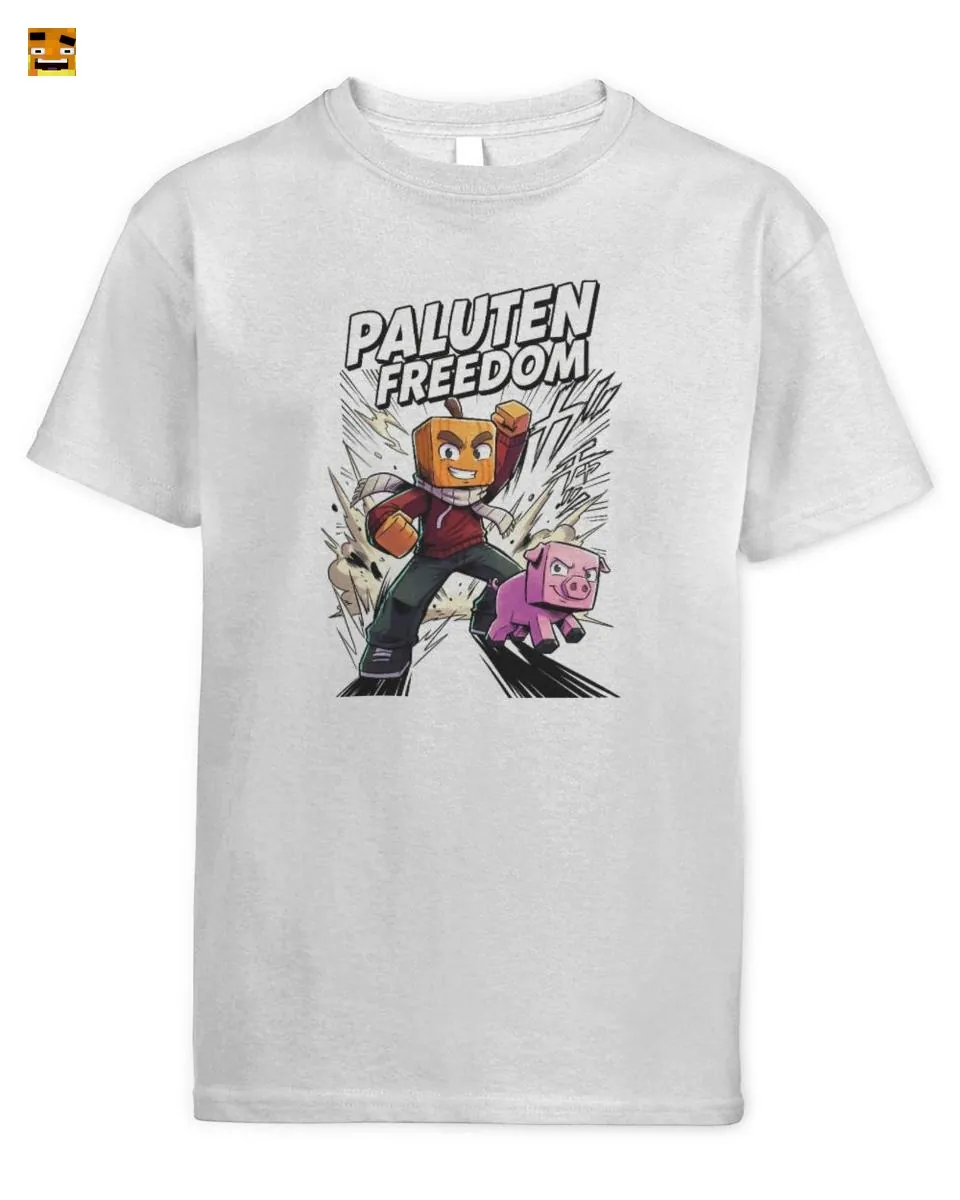 Paluten Kürbis Gamer Freiheit - Action Comic Design T-Shirt