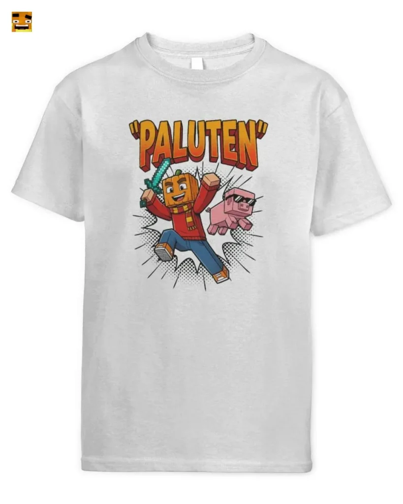 Paluten Kürbis Held & Cooles Schwein Pixel Gamer Comi T-Shirt
