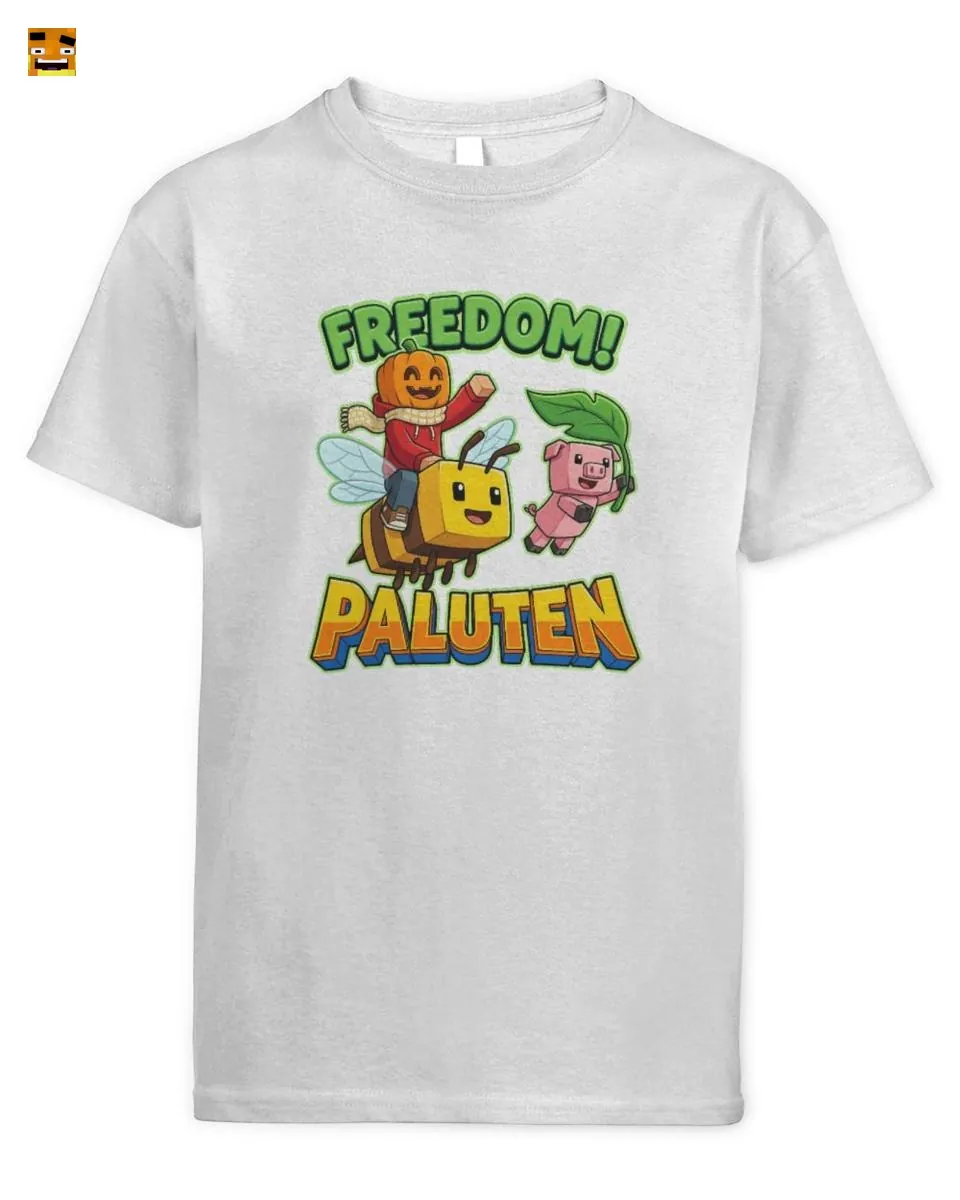 Paluten Kürbiskopf Gamer & Schweinchen Freund Fliegen T-Shirt