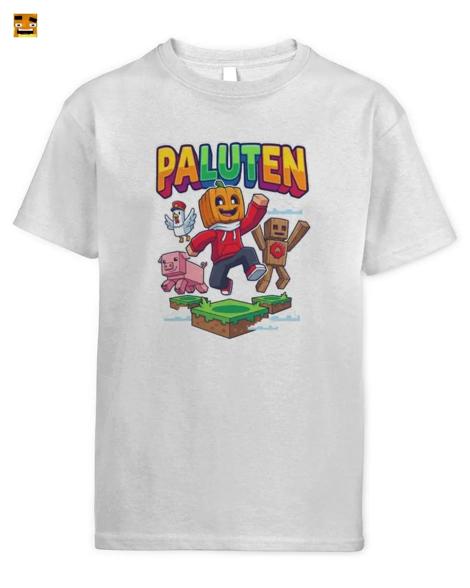Paluten Kürbiskopf Gamer und Freunde Blockwelt Abente T-Shirt