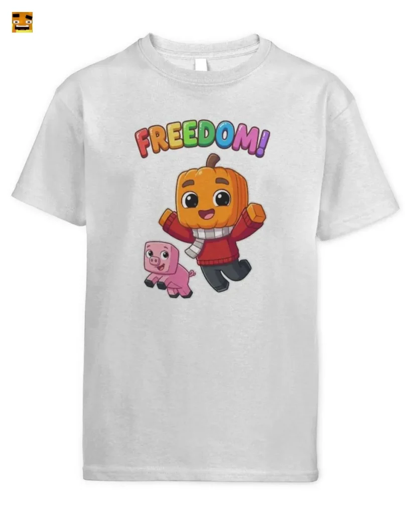 Paluten Niedlicher Kürbis Gamer & Schweinchen Freihei T-Shirt