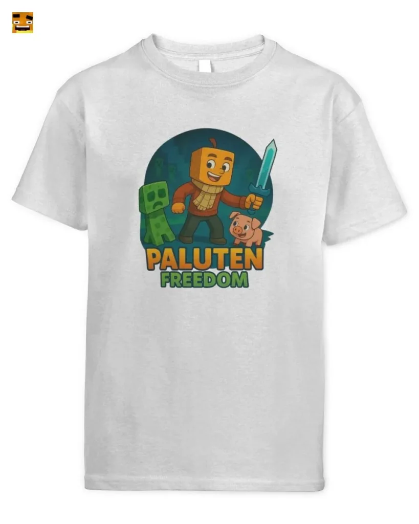 Paluten Pumpkin Gamer & Piggy Sidekick Block Game Adv T-Shirt