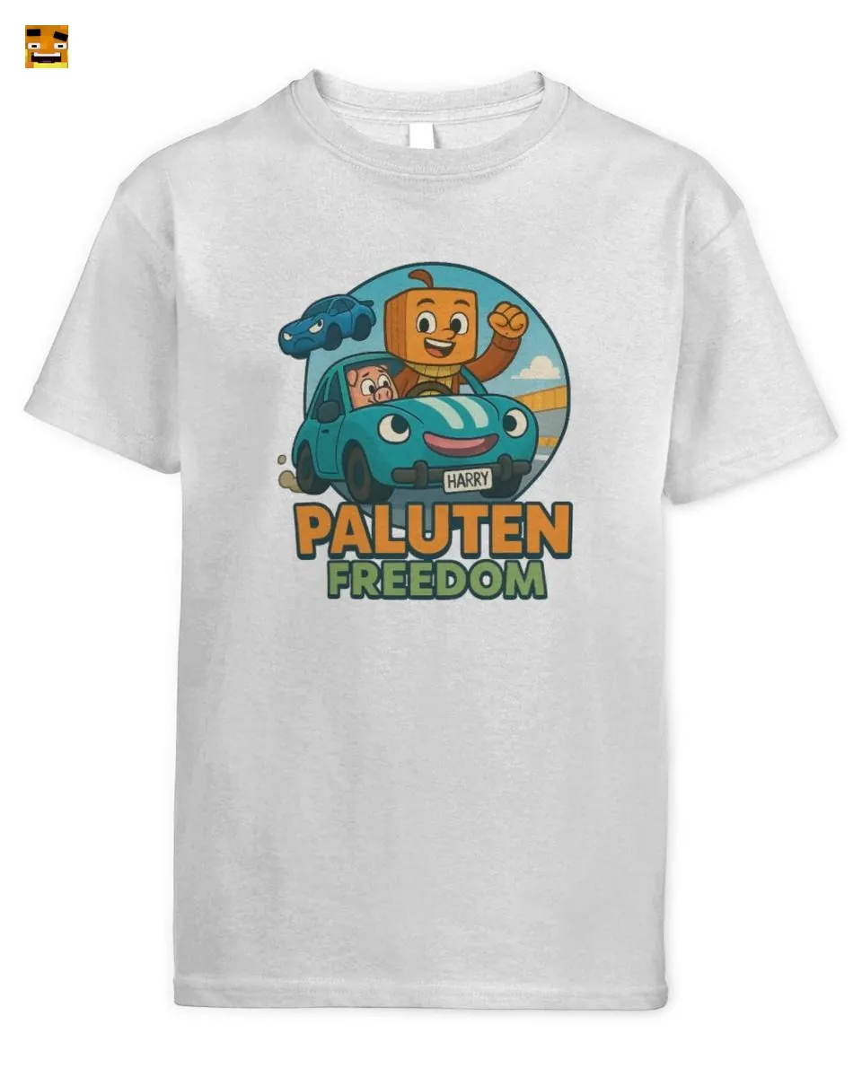Paluten Pumpkin Head Gamer and Pig Sidekick in an Epi T-Shirt