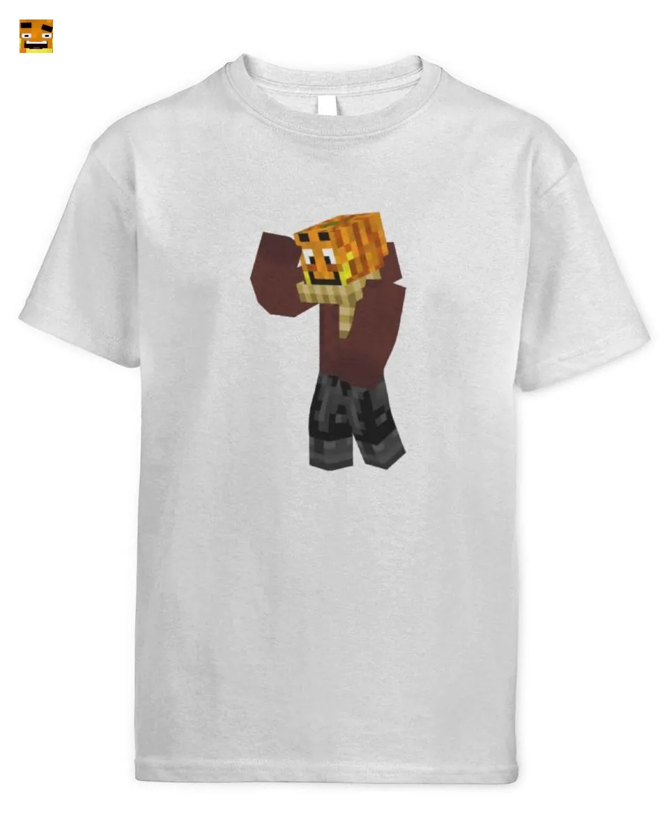 Paluten Waving Pumpkin Head Gamer - Blocky Video Game T-Shirt